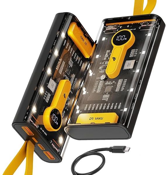 10000mAh Power Bank Clear Bolt Portable 20W PD QC Fast Charging Dual USB Port