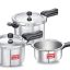 Prestige 2L+3L+5 Litres Svachh outer lid Aluminium combo Pressure Cooker with 2 Lids